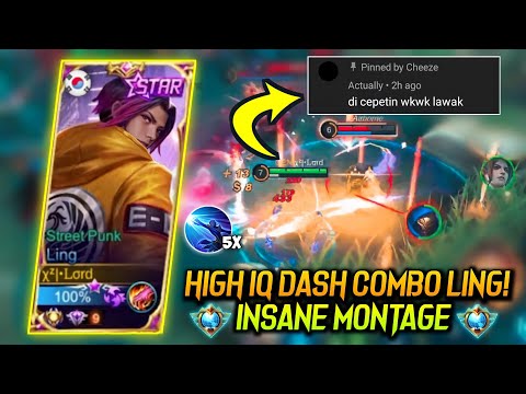 HIGH IQ COMBO LING 😱 TRIPLE SPEED DASHH COMBO! ⚡ TOP GLOBAL LING MONTAGE - MOBILE LEGENDS