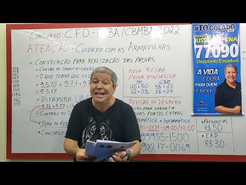 Concurso CFO PM/CBMBA 2022 - NÃO ESQUEÇA: Máscaras, Cartão de Vacinação, Cartão de Identificação,...