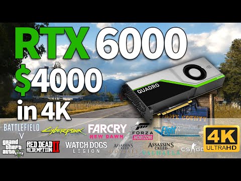 $4000 Quadro RTX 6000 Gaming in 4K | Test in 12 Games | 4K