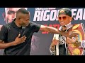 GUILLERMO RIGONDEAUX TAUNTS JOHN RIEL CASIMERO IN FACE OFF! TOUCHES BELT AND LAUGHS AT HIM