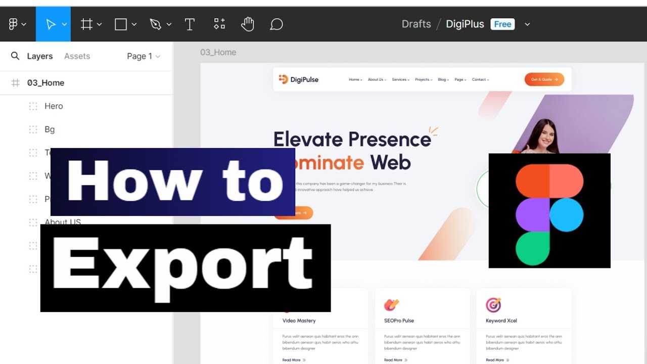 How to export Image from Figma || logo, PNG, JPG, SVG, PDF