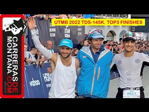 UTMB 2022: TDS-145K Top3 male finishers. Ludovic Pommeret, Joaquín López, Elías Kadi