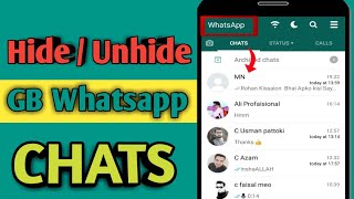 how to hide/unhide chat in Gb whatsapp