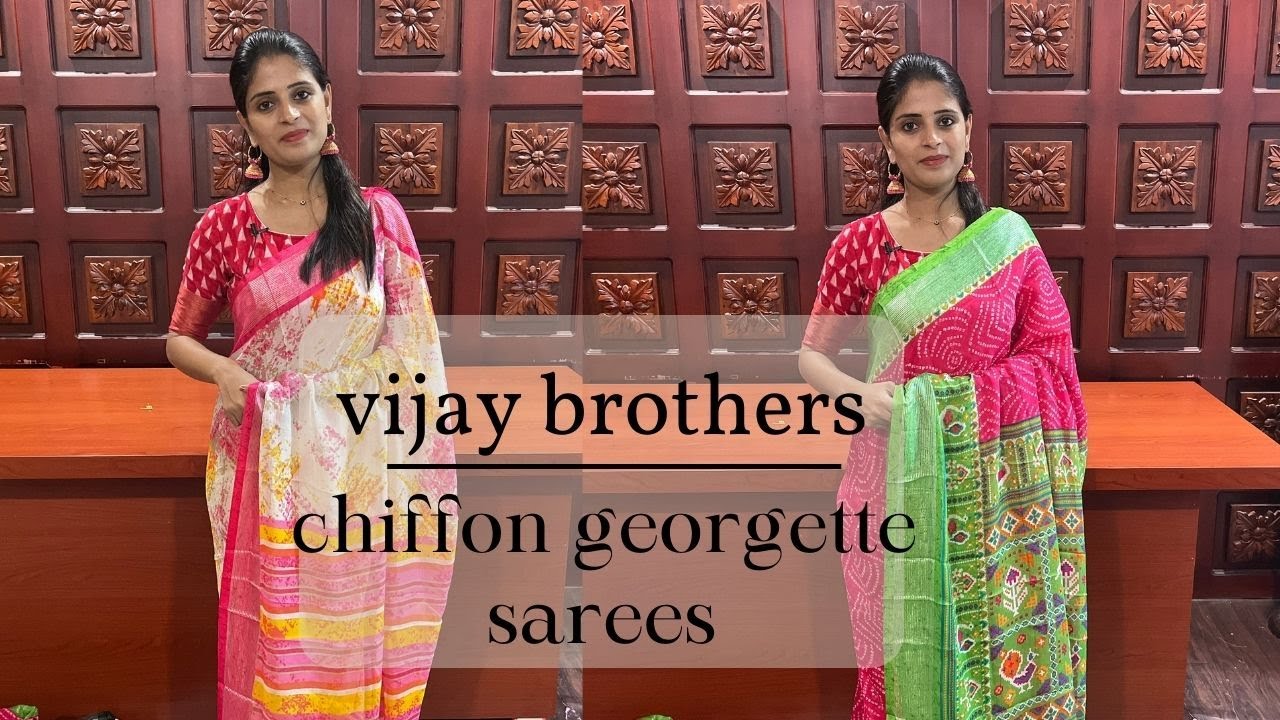 <p style="color: red">Video : </p>chiffon georgette sarees Collections | www.vijaybrothers.com | 8464027097 | 2022-08-17