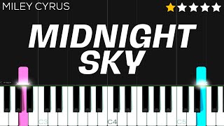 Miley Cyrus - Midnight Sky  EASY Piano Tutorial