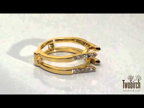 0.3ct. Cathedral Round Shared Prong Ring Guard in Yellow Gold - TwoBirch TB-GUARD-0047-YG-F