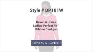 DP181W Devon &amp; Jones Ladies' Perfect Fit™ Ribbon Cardigan | Blankclothing.ca