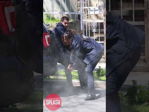 Mariska Hargitay And Ice T Filming A Shoot Out Scene At The "Law And Order: SVU" Set In The Bronx