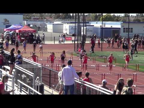 JVG 100m Hurdles vs Huntington Beach 3-23-17 - Los Alamitos Girls