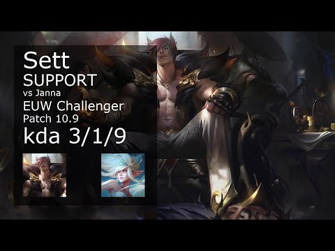 Sett Support & Miss Fortune vs Janna & Aphelios - EUW Challenger 3/1/9 Patch 10.9 Gameplay