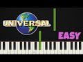 Universal Studios Intro│EASY Piano Tutorial│RIGHT HAND 🤚