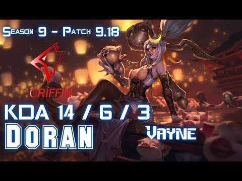 GRF Doran VAYNE vs CAMILLE Top - Patch 9.18 KR Ranked