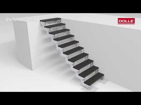Dolle Außentreppe Gardentop 108-132cm Geschosshöhe mit Trimax anthrazit 80cm breit ohne Geländer-youtube_img