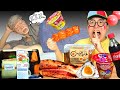 ASMR MUKBANG | grandpa Secretly eating show Convenience store (Tteokbokki, noodles, Dessert, kimbap)