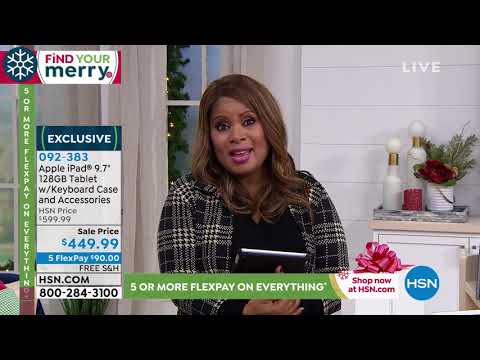 Apple iPad 9.7 128GB Tablet with Keyboard Case and Acces...