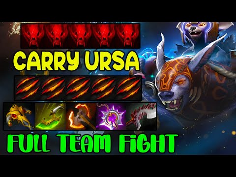 FULL TEAM FIGHT -INTENSE CARRY URSA - FULL PHYSICAL DAMAGE - DOTA 2 GAMEPLY
