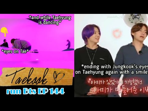 Jungkook watching Taehyung dancing in tiny | Taekook moments from run Bts EP 144 | [ vkook / kookv ]