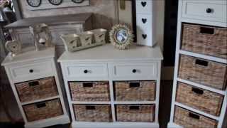 preview picture of video 'NEW Cream Wicker Storage Units | Shabby Chic French Furniture | MelodyMaison'
