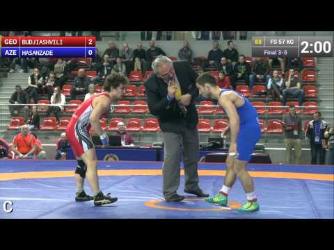 BRONZE FS - 57 kg: Beka BUDJIASHVILI (GEO) df. Mirjalal HASANZADE (AZE) by TF, 13-1