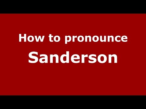 How to pronounce Sanderson (Brazilian Portuguese/Brazil)  - PronounceNames.com