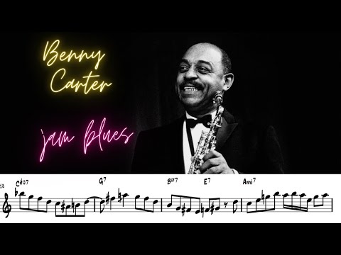 Blues alto sax solo transcription - Benny Carter on "Jam Blues" (C. Parker)