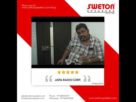 Aspa Radio Corp, Chandini Chowk, Kolkata, sharing his experience with Sweton Speakers