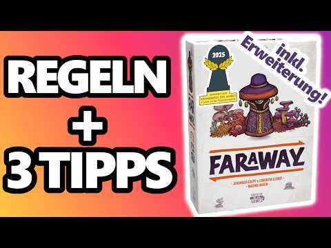 Faraway Regeln + 3 Tipps (inkl. Erweiterung und Beispielwertung)
