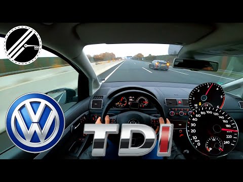 VW Touran 2.0 TDI 1T 140 PS Top Speed Drive On German Autobahn No Speed Limit POV