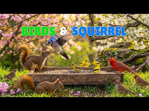 🔴 LIVE Snowy Bird Feeder ❄️ Cardinals, Juncos & Squirrels | Cozy Winter Cat TV