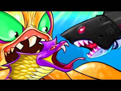 GIANT OCTOPUS WITH KING COBRA TENTACLE vs SHARK ROBOTS! - Octogeddon Part 4 | Pungence