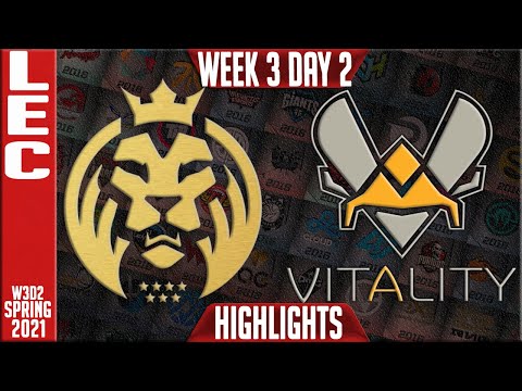 MAD vs VIT Highlights | LEC Spring 2021 W3D2 | MAD Lions vs Team Vitality