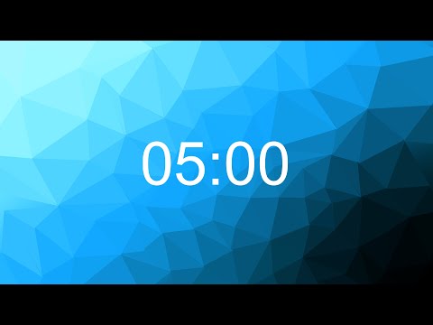 5 minute Silent Timer - count UP - blue polygon background