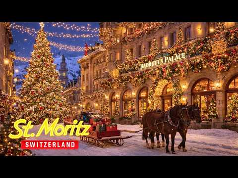 ST. MORITZ 🇨🇭⛷️❄️ Das LUXURIÖSESTE Weihnachten der Schweiz? St. Moritz Spaziergang 🎄 4K