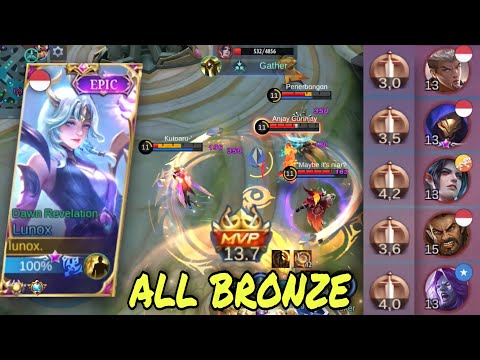 LUNOX GAMEPLAY NO MERCY AUTO ENEMY ALL BRONZE - MOBILE LEGENDS LUNOX - LUNOX E - GAMEPLAY LUNOX