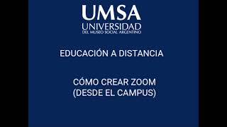 Crear zoom desde el campus