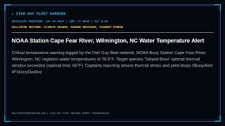 NOAA Station Cape Fear River, Wilmington, NC Water Temperature Alert