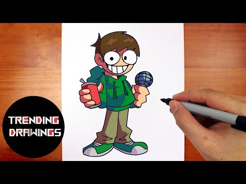 How To Draw FNF MOD Character - Challenge Edd Easy Step by Step
