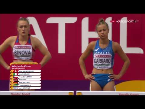 Women's 100m Hurdles Round 1 Heats 2 - European Athletics U20 Championships 2019 Boras