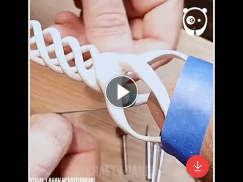 Making a wooden goblet with spiral stem