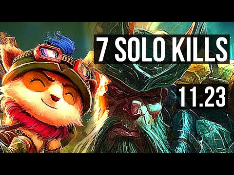 TEEMO vs GANGPLANK (TOP) | 7 solo kills, 1.4M mastery, Godlike, 300+ games | BR Master | 11.23