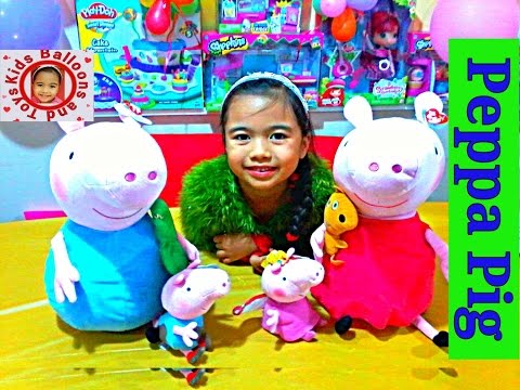 PEPPA PIG VIDEOS Biggest Peppa Pig George Soft Toy Ever Mini Fairy Kids Balloons and Toys Video