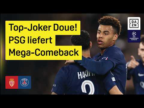 Top-Joker Doue: AS Monaco - Paris Saint-Germain | Playoffs | UEFA Champions League | DAZN