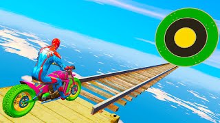 Spider Man on Parkour with Motorcycles Challenge Obstacles - GTA 5 Mods