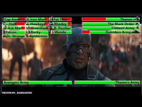 Avengers: Endgame (2019) Final Battle with healthbars