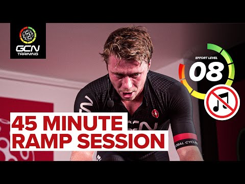 45 Minute Indoor Cycling Ramp Workout Without Music 🔇 | From Threshold To Sprints!