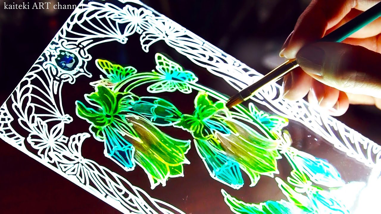【100均】ダイソーの光るアクリル板💡タロットカード風にしてみた Painting a Glowing Painting with Acrylic Paints and Pens