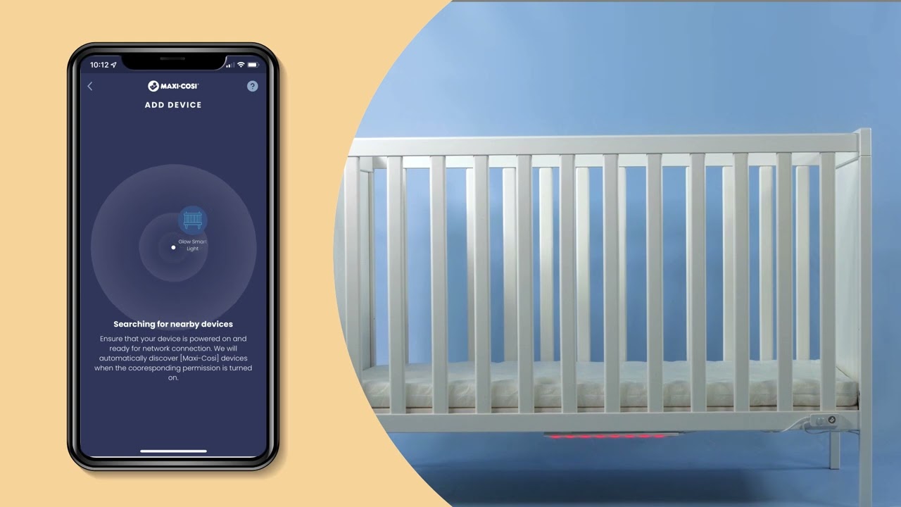 MAXI-COSI Veilleuse de lit connectée pour bébé glow, détecteur de