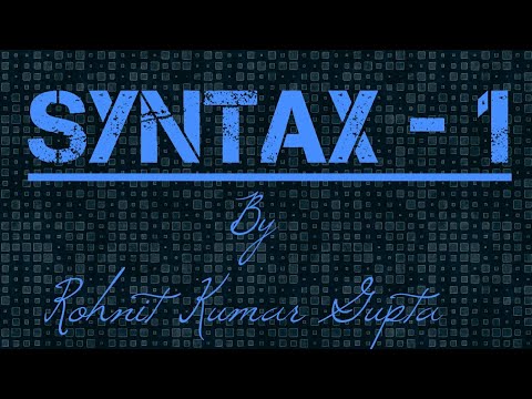 Syntax - 1