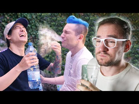 Flachwitz-Anspuck Challenge mit Julien Bam 🤣 💦|  Rezo ja lol ey | REACTION