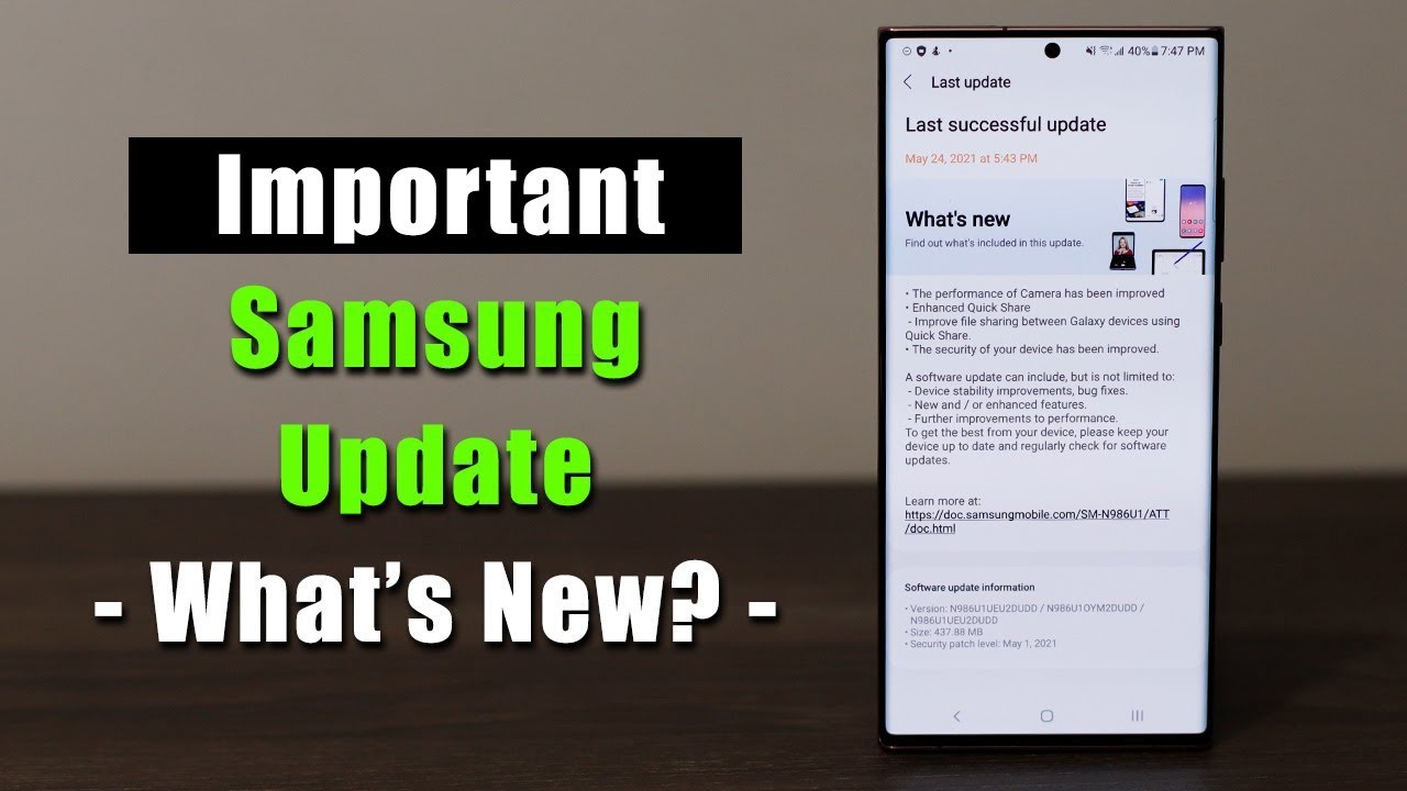 Important Software Update for Samsung Galaxy Note 20 Ultra (One UI 3.1, 3.0, 2.5) - What's New?